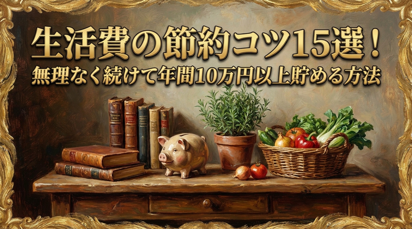 生活費の節約コツ15選！無理なく続けて年間10万円以上貯める方法