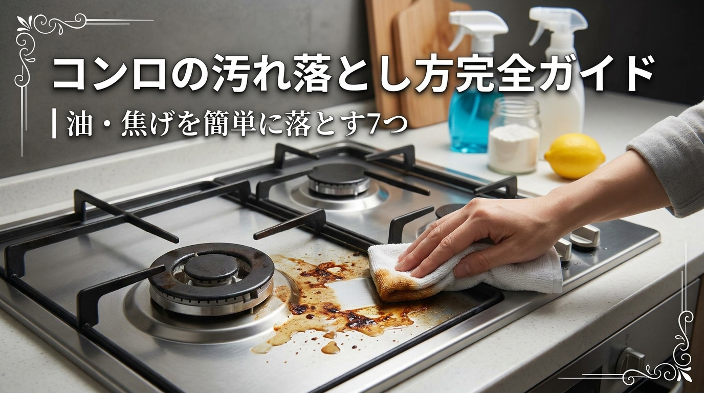 コンロの汚れ落とし方完全ガイド｜油・焦げを簡単に落とす7つの方法