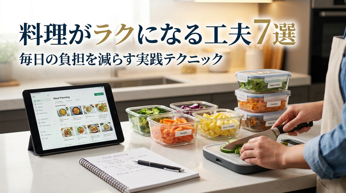 料理がラクになる工夫7選｜毎日の負担を減らす実践テクニック