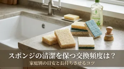 スポンジの清潔を保つ交換頻度は？家庭別の目安と長持ちさせるコツ