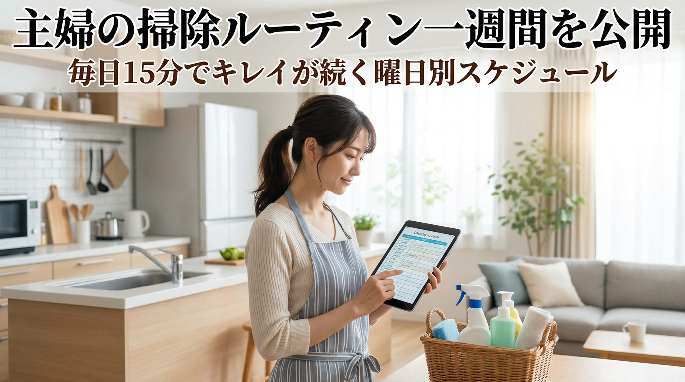 主婦の掃除ルーティン一週間を公開｜毎日15分でキレイが続く曜日別スケジュール