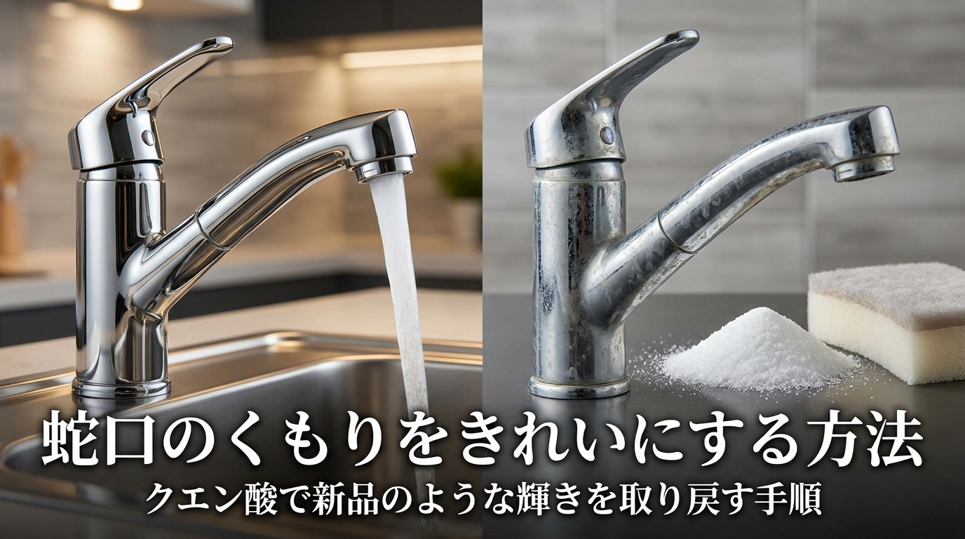 蛇口のくもりをきれいにする方法|クエン酸で新品のような輝きを取り戻す手順