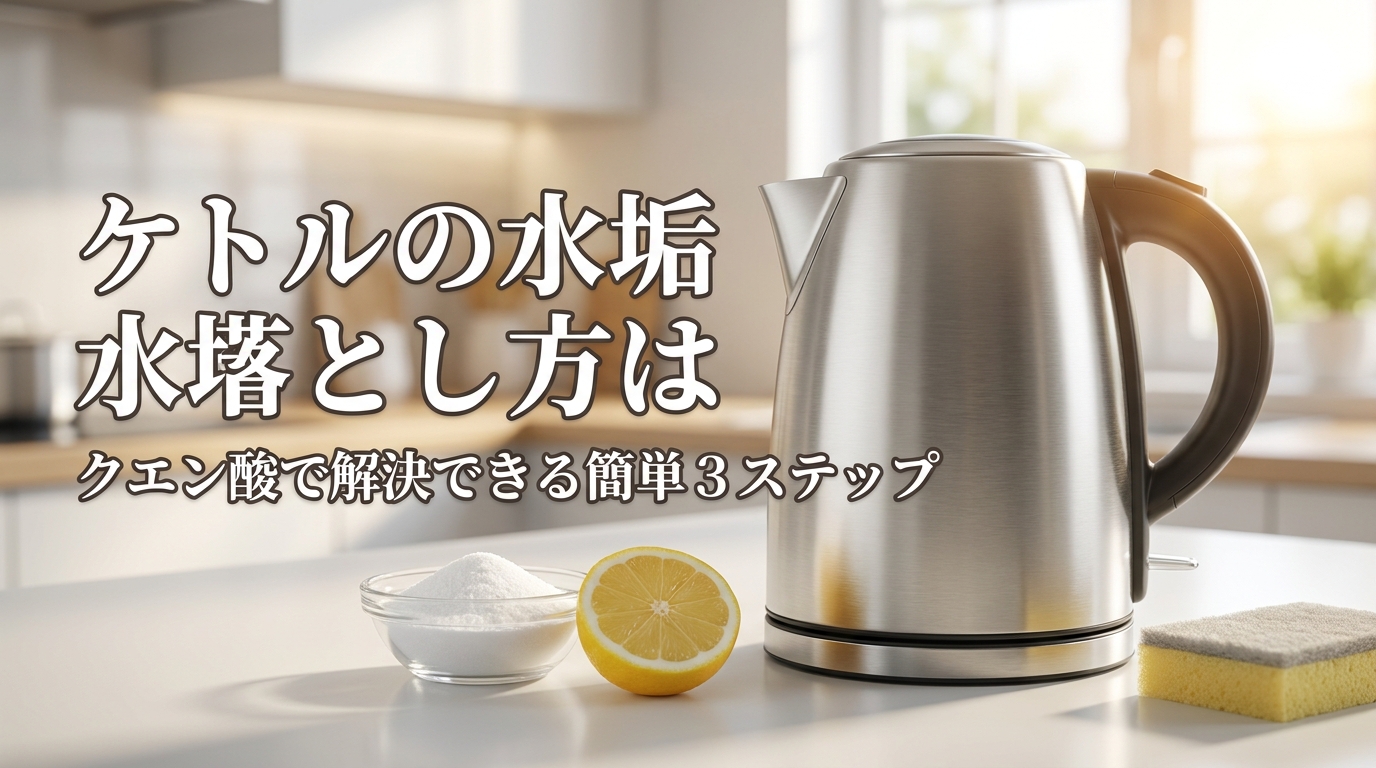 ケトルの水垢落とし方はクエン酸で解決できる簡単3ステップ