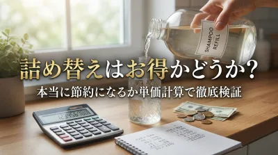 詰め替えはお得かどうか？本当に節約になるか単価計算で徹底検証