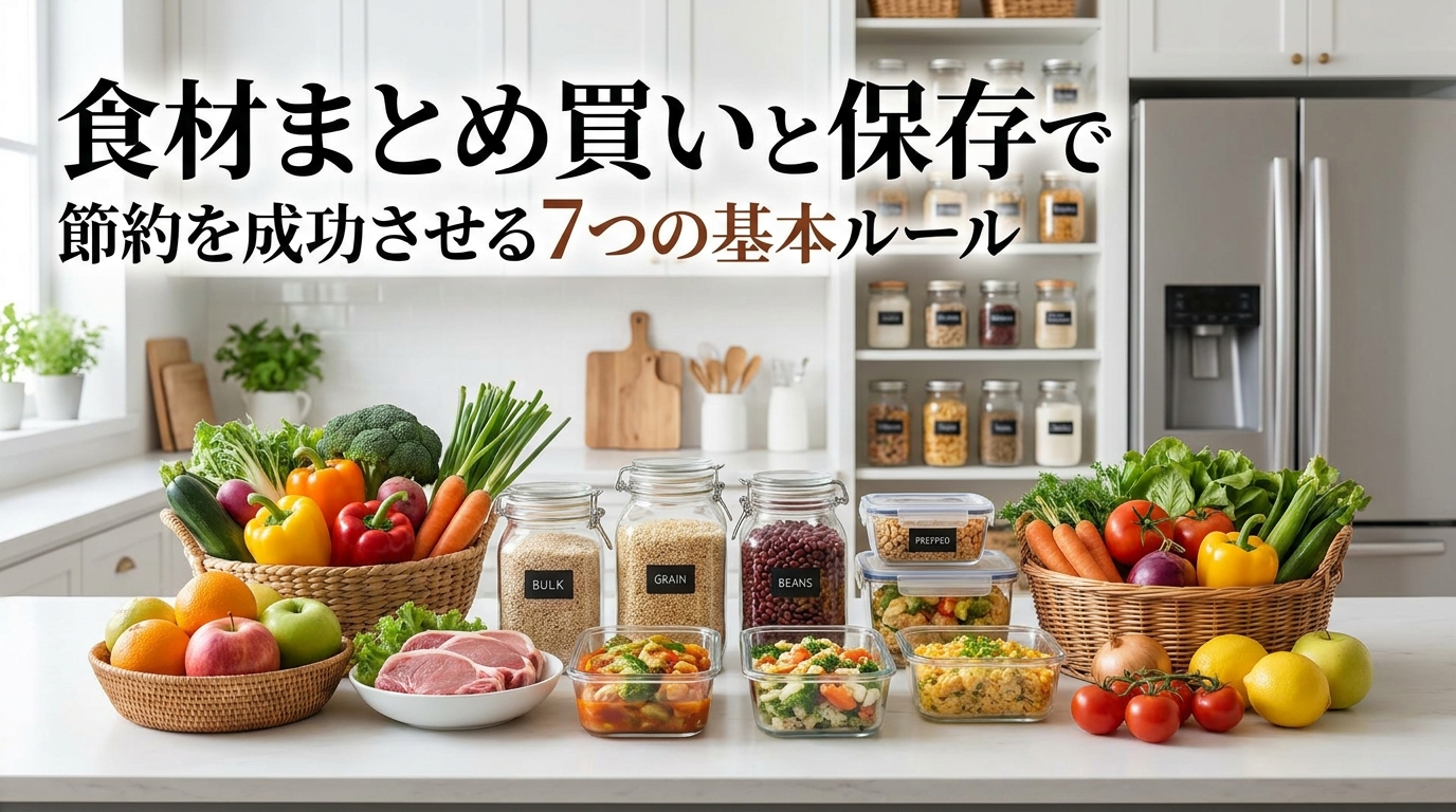 食材まとめ買いと保存で節約を成功させる7つの基本ルール