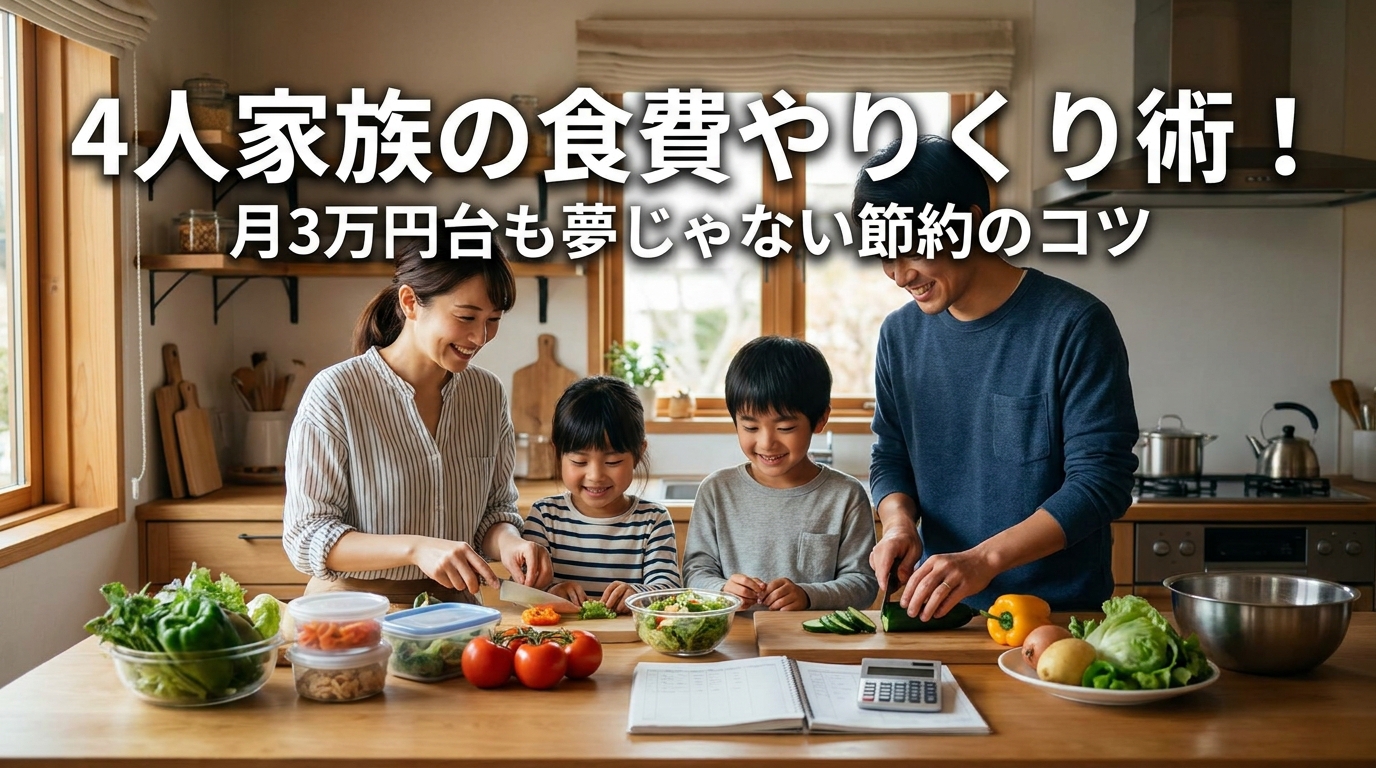 4人家族の食費やりくり術！月3万円台も夢じゃない節約のコツ