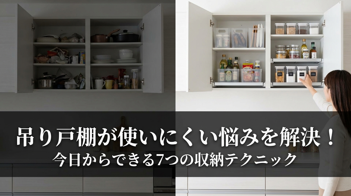 吊り戸棚が使いにくい悩みを解決！今日からできる7つの収納テクニック