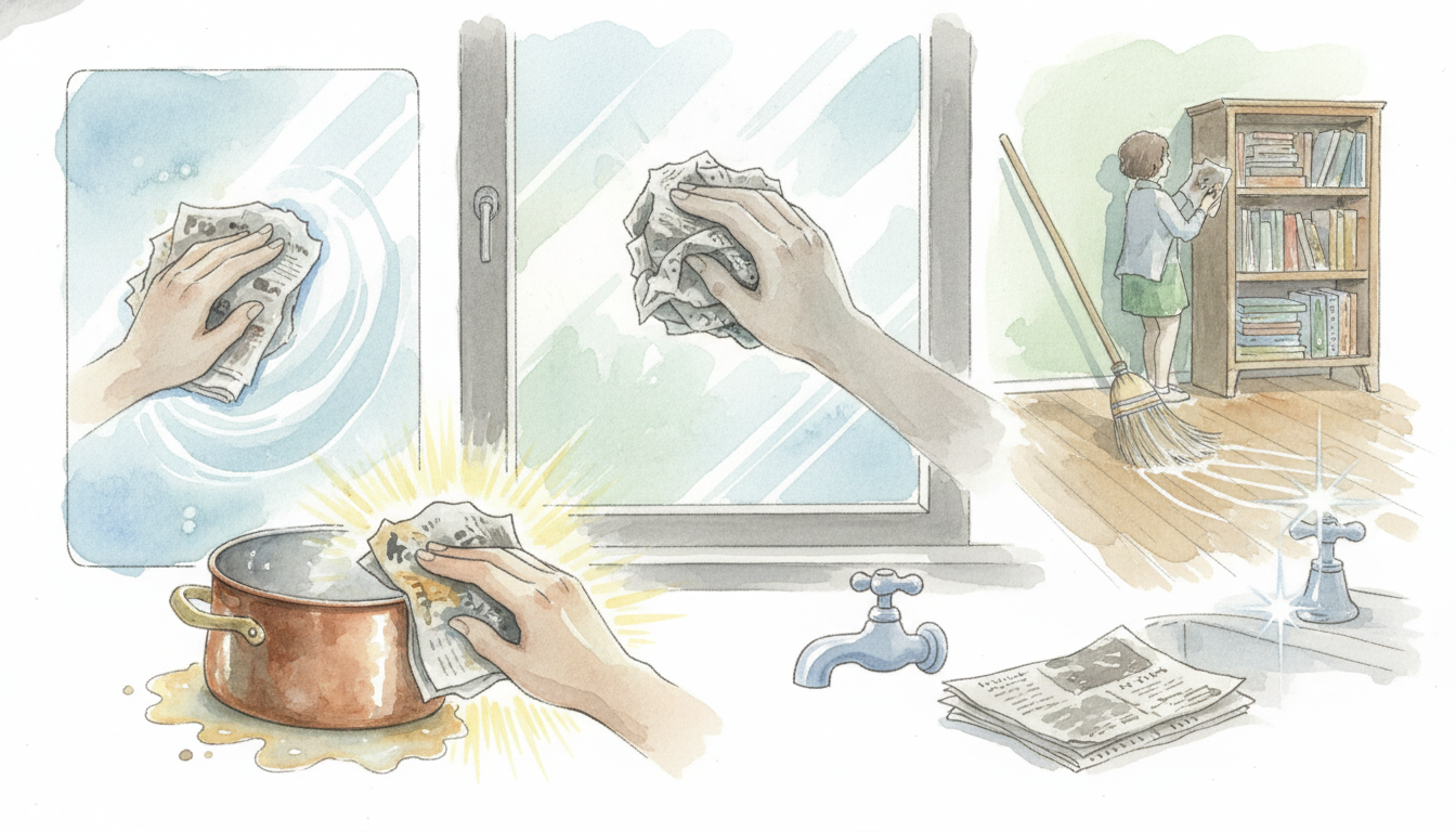 新聞紙は万能掃除アイテム！洗剤なしでもピカピカになる