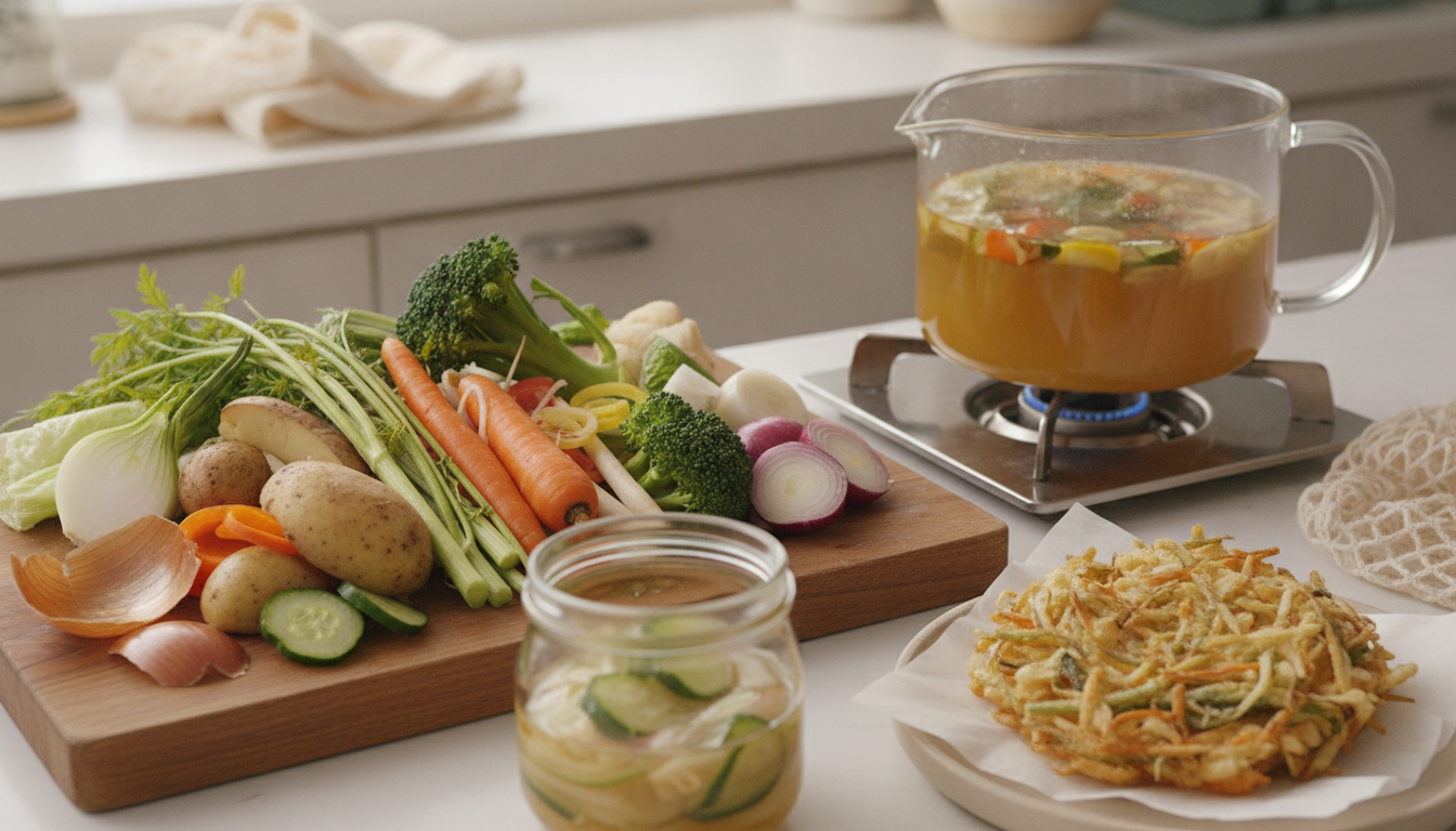 野菜くず活用方法【料理編】：ベジブロス・かき揚げ・浅漬けの作り方